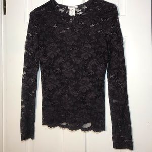 Christian Dior dark purple lace shirt tank insert